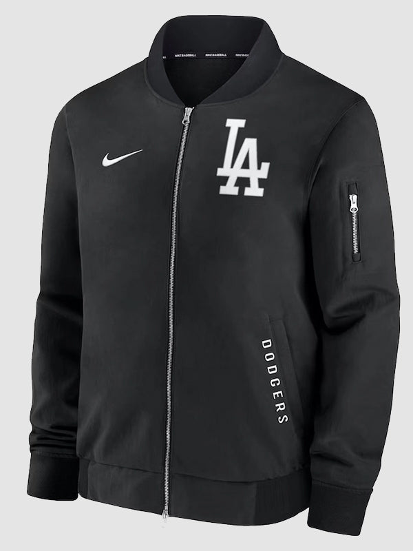Los Angeles Dodgers Black Dugout Full Zip Bomber Jacket