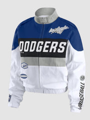 Los Angeles Dodgers WEAR by Erin Andrews Royal White Racing Full Zip Jacket
