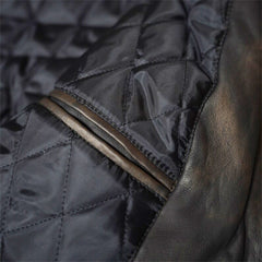 Men's Brown Quilted Leather Motorcycle Jacket