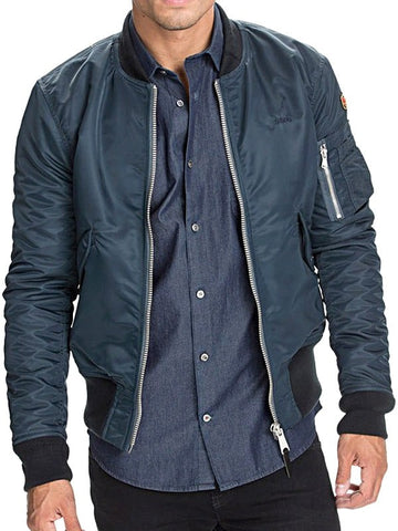 Mens Cordura Bomber Jacket Blue