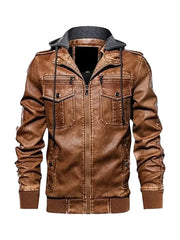 Mens Brown Genuine Leather Jacket