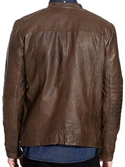 Mens Waxed Brown Biker Leather Jacket