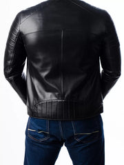 Men’s Quilted Motorcycle Leather Jacket