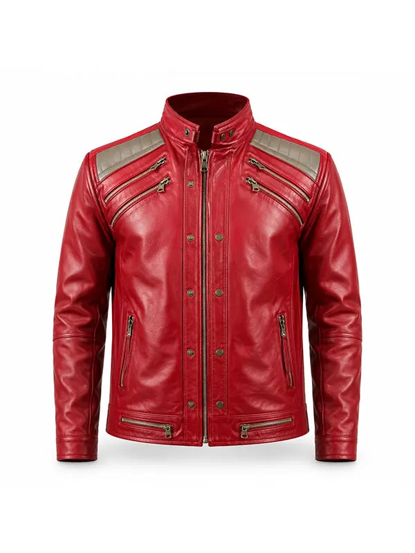 Michael 2026 Thriller Red Leather Jacket