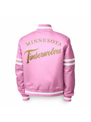 Minnesota Timberwolves Pink Varsity Jacket Women