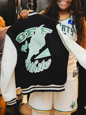 WNBA Off White x New York Liberty Varsity Jacket