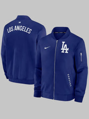 Dodgers royal blue dugout jacket with LA logo