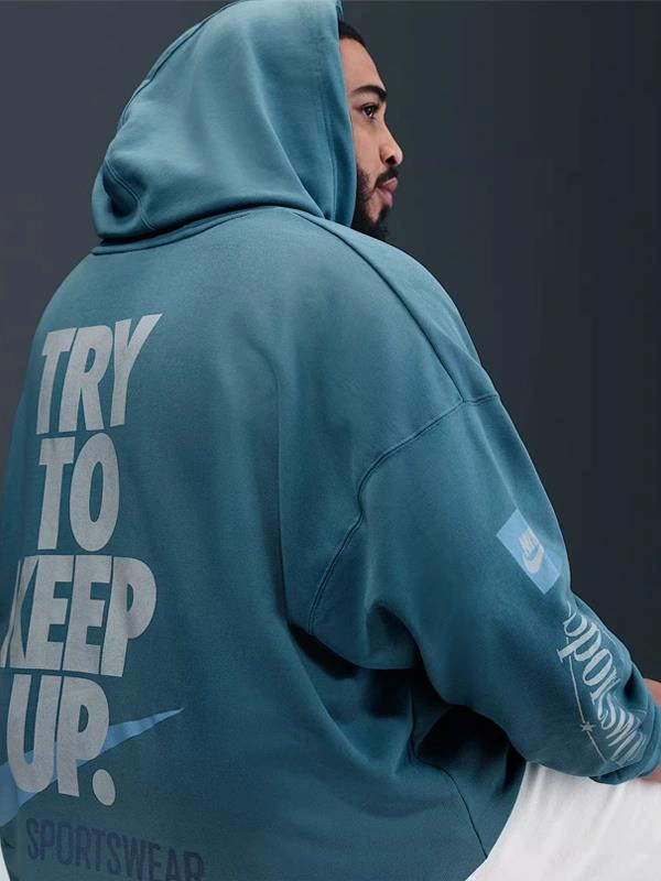 Nike French Terry Pullover Blue Hoodie