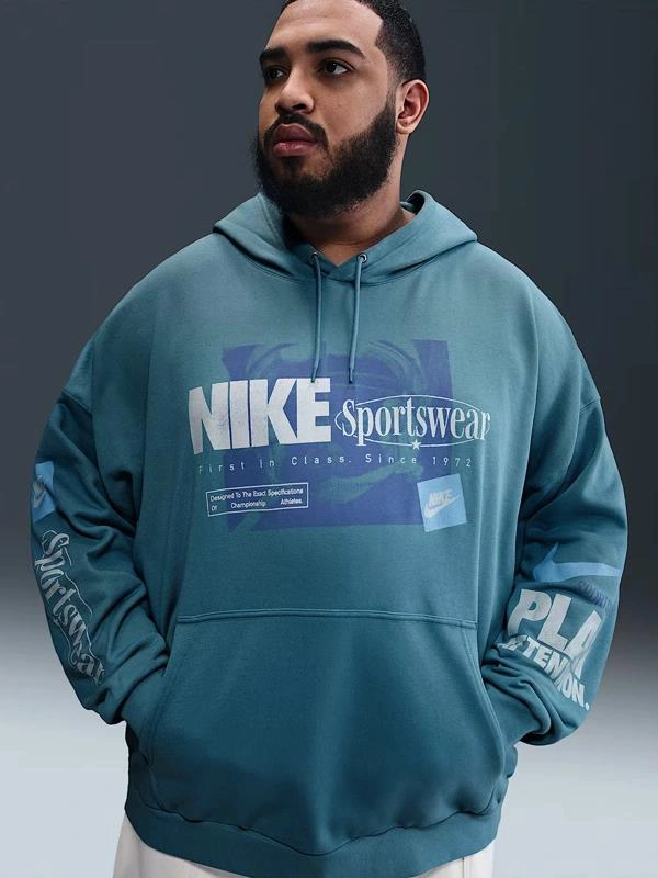 Nike French Terry Pullover Hoodie Blue