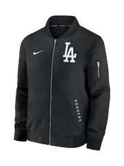 Dodgers dugout bomber jacket with sleeve zip pocket
