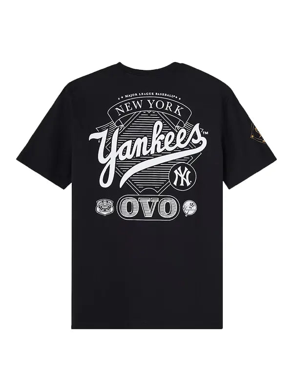 OVO Yankees t-shirt back view baseball diamond graphic