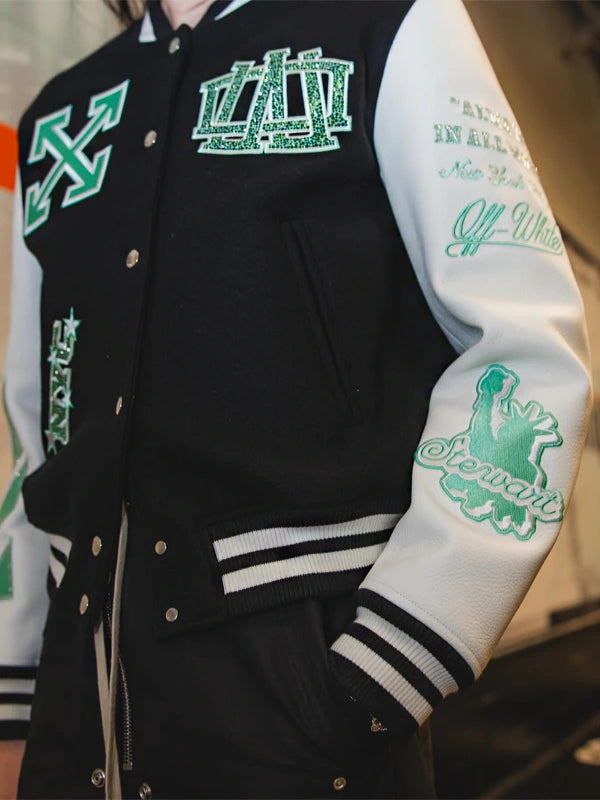 WNBA Off White x New York Liberty Varsity Jacket