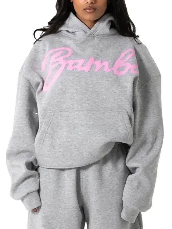 Oversized Bye Bambi Pullover Black Fleece Hoodie