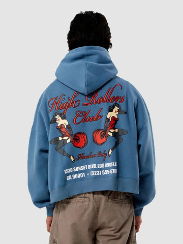 PacSun High Rollers Club Cropped Hoodie Blue grande