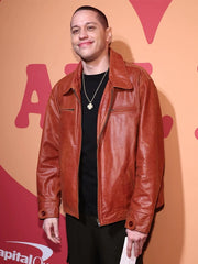 Pete Davidson Brown Leather Jacket
