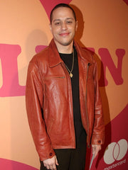 Pete Davidson Brown Leather Jacket