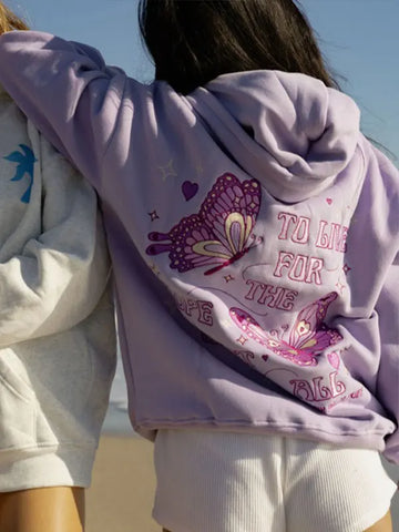 Pink Palm Puff To Live For the Hope of it All Hoodie