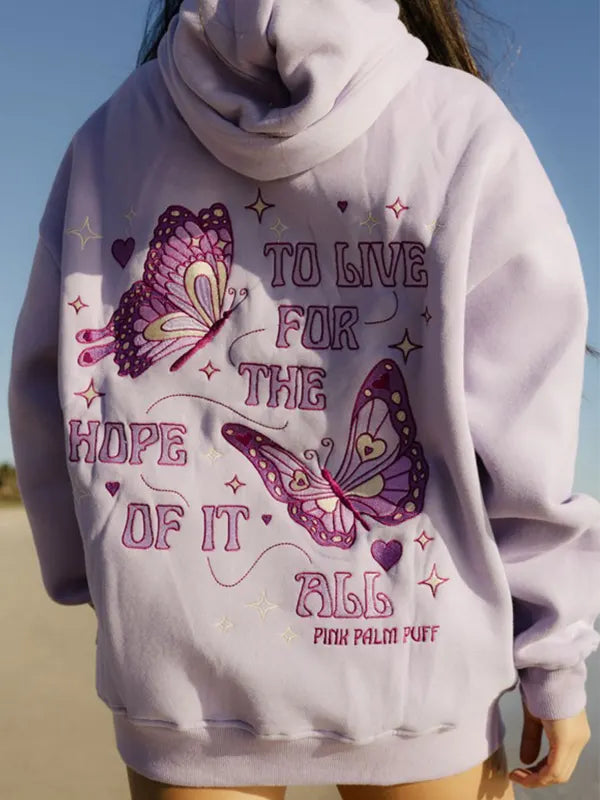 Pink Palm Puff To Live For the Hope of it All Hoodie