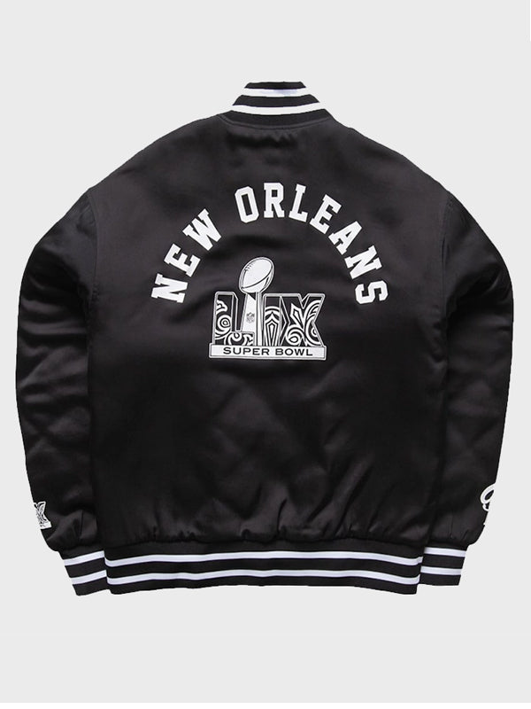Politics Origins New Orleans Super Bowl LIX Bomber Jacket – Black