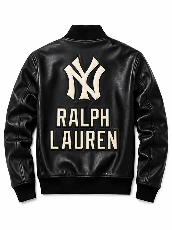 Varsity Bomber Jacket Ralph Lauren Yankees Black