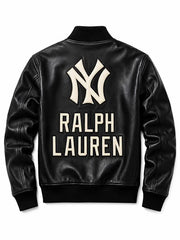 Varsity Bomber Jacket Ralph Lauren Yankees Black