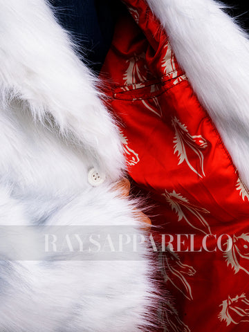 Men's White Faux Fur Coat Inspired by Ryan Gosling