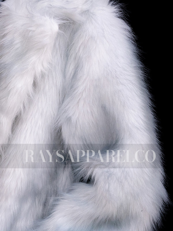 Men's White Faux Fur Coat Inspired by Ryan Gosling