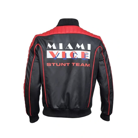 Miami Vice Stunt Team Ryan Gosling Black Leather Jacket