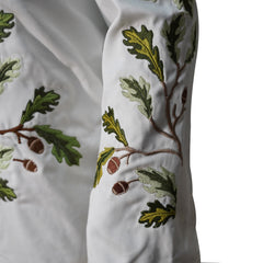 SALTBURN OLIVER QUICK GREEN LEAF EMBROIDERY WHITE JACKET