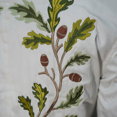 SALTBURN OLIVER QUICK GREEN LEAF EMBROIDERY WHITE JACKET