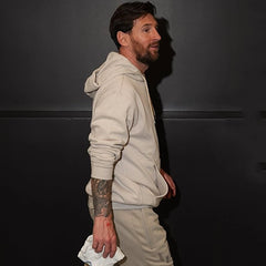 Super Bowl LIX Lionel Messi Addidas Beige Pullover Hoodie