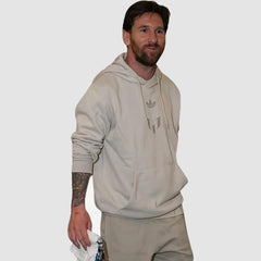 Super Bowl LIX Lionel Messi Addidas Beige Pullover Hoodie