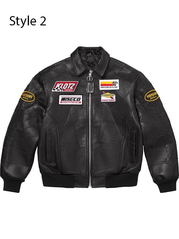 Supreme Spider man Leather Jacket