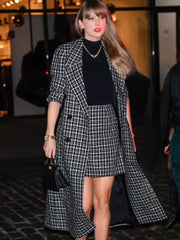 Taylor Swift Black Plaid Coat