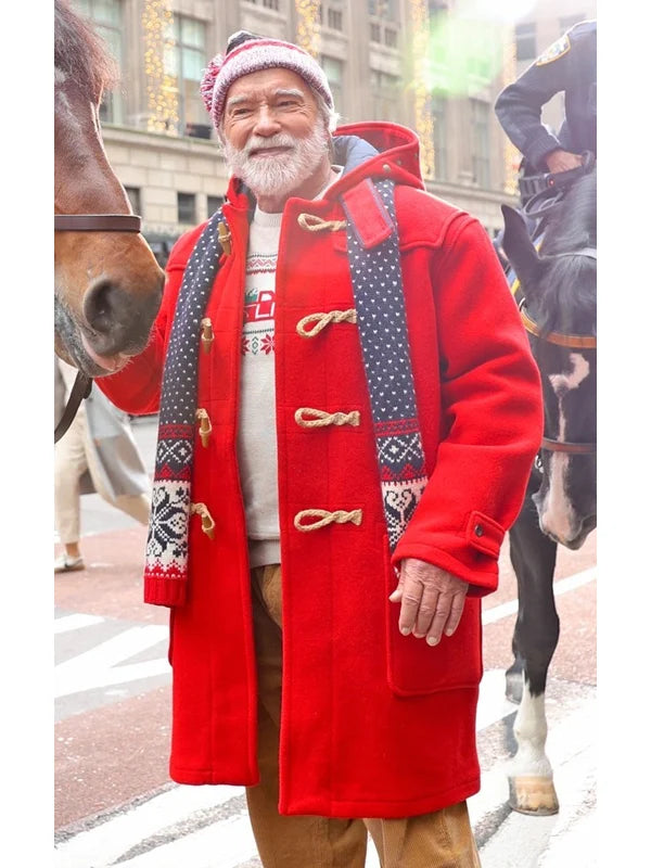 The Man with the Bag Arnold Schwarzenegger Red Coat