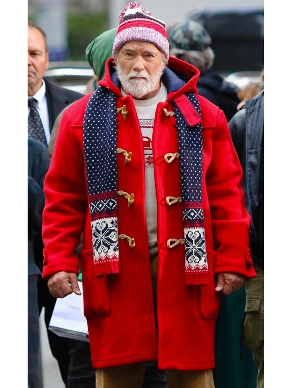 The Man with the Bag Arnold Schwarzenegger Red Coat