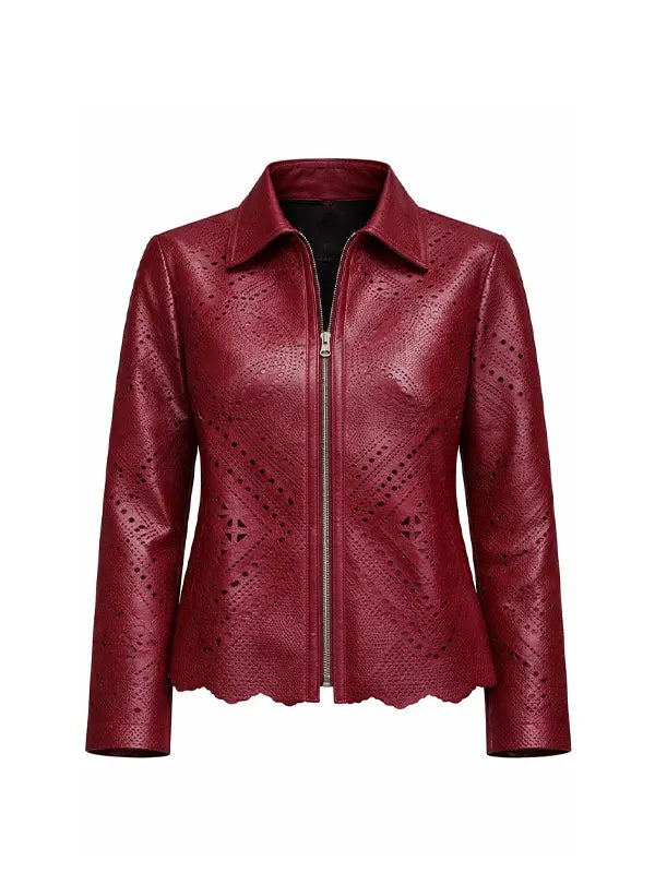 The Traitors US S4 Donna Kelce Leather Cutout Jacket