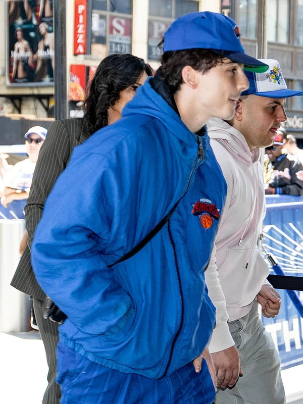 Timothee Chalamet Knicks Jacket with Hood