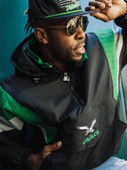 Vintage 90s Philadelphia Eagles Starter Black Quarter Zip Jacket 