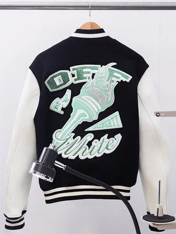 WNBA Off White x New York Liberty Varsity Jacket