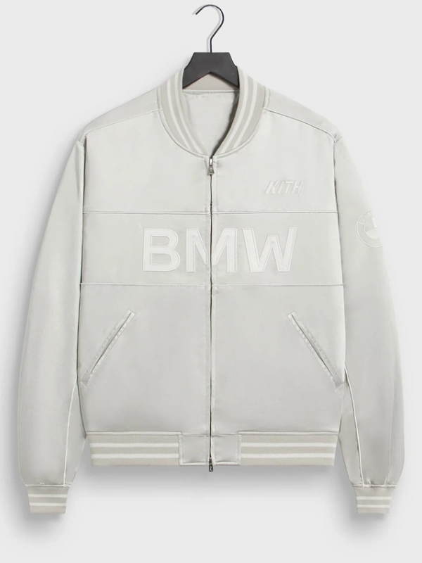 Kith BMW Souvenir Moto jacket white front view studio shot