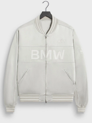 Kith BMW Souvenir Moto jacket white front view studio shot