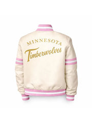 Women Minnesota Timberwolves Pink Full-Snap Varsity Jacket