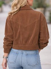 Women’s Brown Corduroy Cropped Jacket