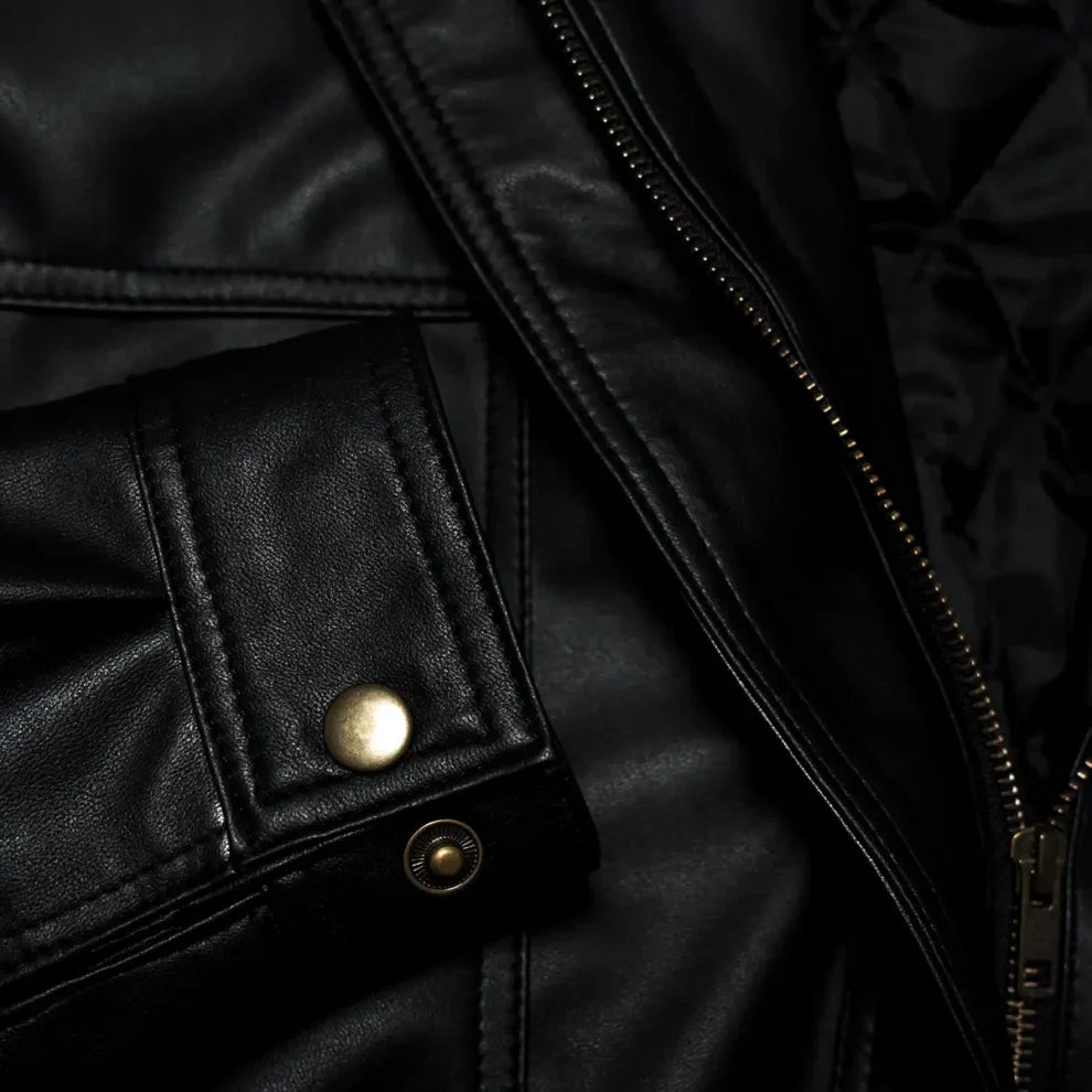 90's Vintage Black Leather Jacket