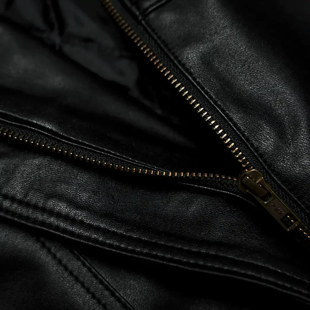 90's Vintage Black Leather Jacket