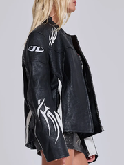 Adults S02 leather jacket shoulder patch side profile