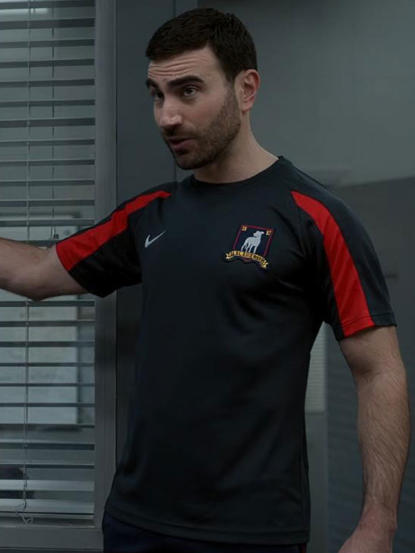 Brett Goldstein Roy Kent black red AFC Richmond jersey office scene