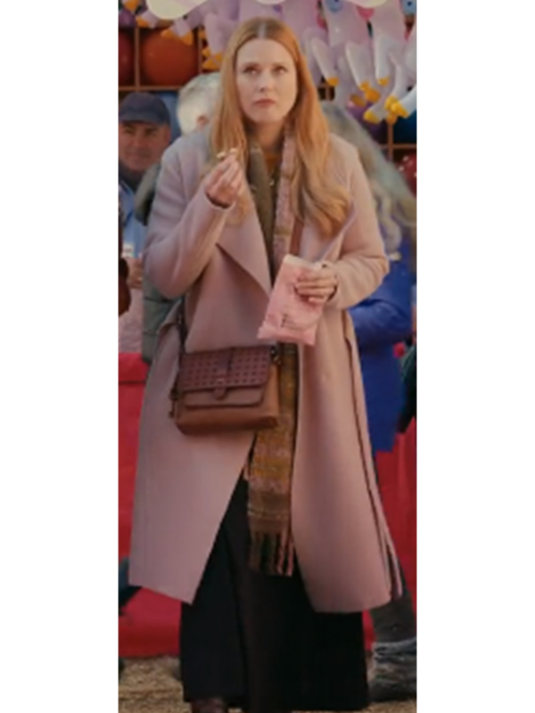 Alexandra Breckenridge Virgin River mauve wool wrap coat