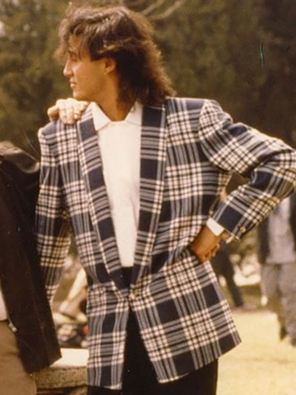 Andrew Ridgeley retro plaid blazer
